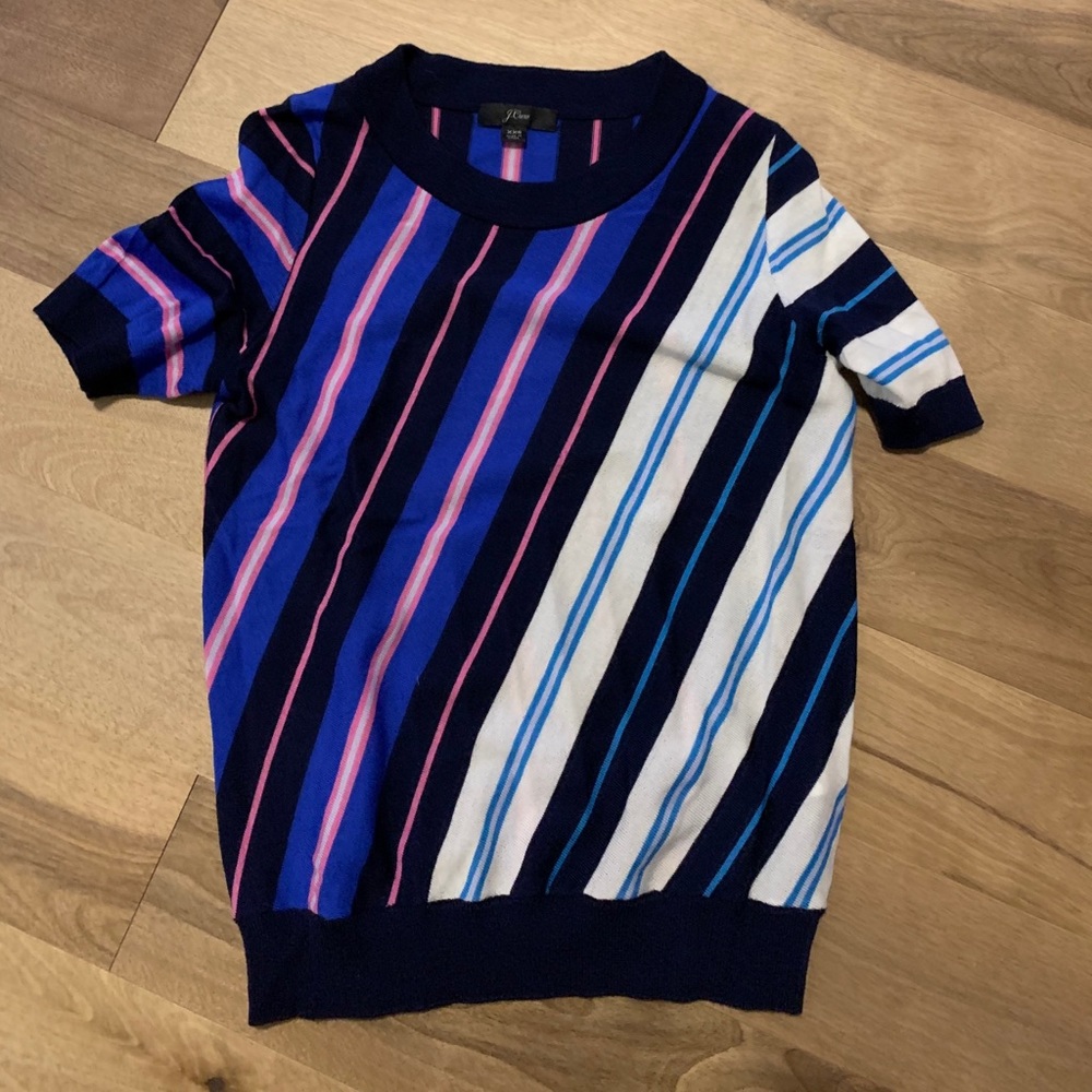 J. Crew striped short sleeve sweater, size XXS